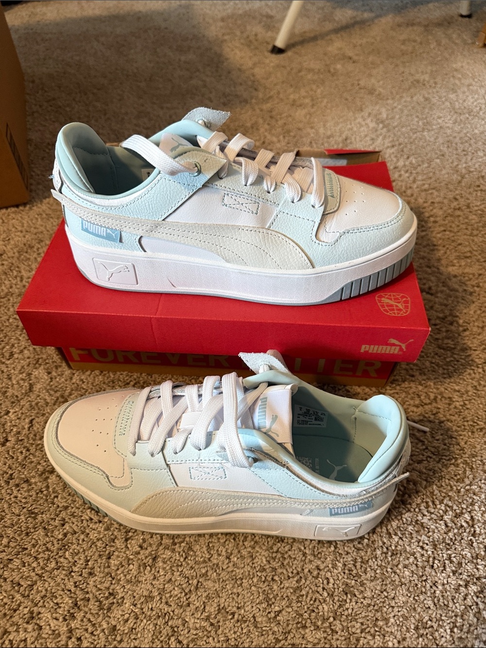 Puma Carina Street VTG Light Blue and White Sneaker